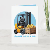 Pick Up Chicks Funny Black Cat Forklift