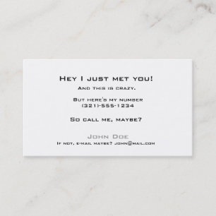 Pick up line card-call me calling card