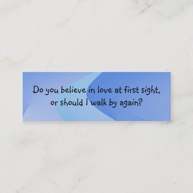 Pick Up Line Introduction Card (Front)