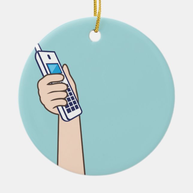 Pick up the phone Vector Ceramic Ornament (Front)