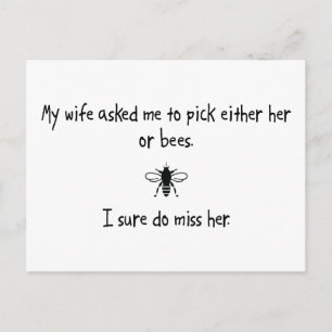Pick Wife or Bees Postcard