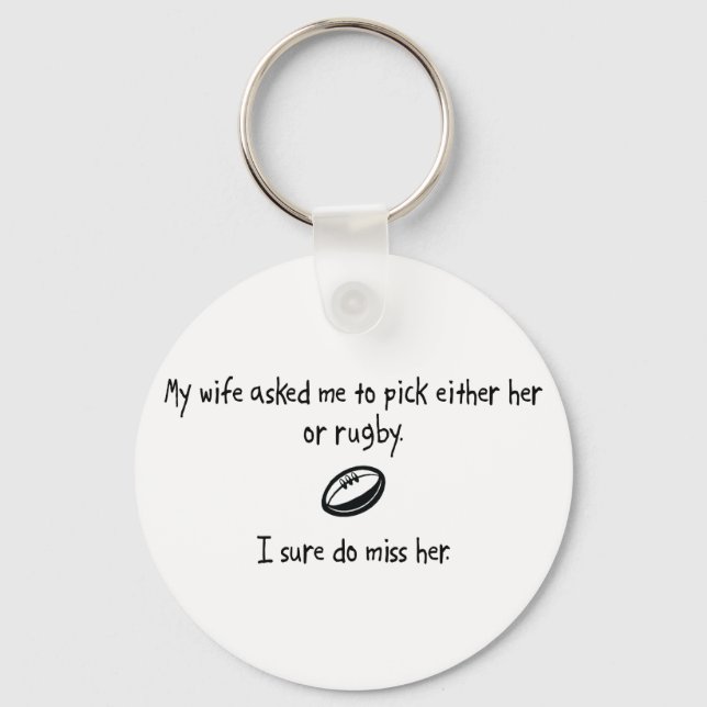 Pick Wife or Rugby Keychain (Front)