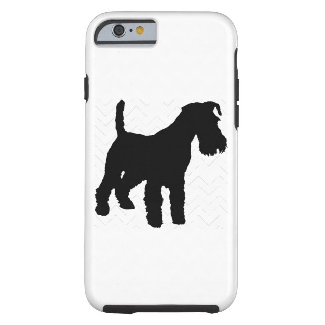 Pick Your Colour Chevron Schnauzer Silhouette Case-Mate iPhone Case (Back)