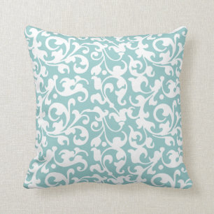 Pick Your Colour Renaissance Elegant Scroll Damask Throw Pillow