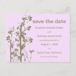 PICK-YOUR-OWN-COLOR Japanese Floral Save the Date Announcement Postcard
