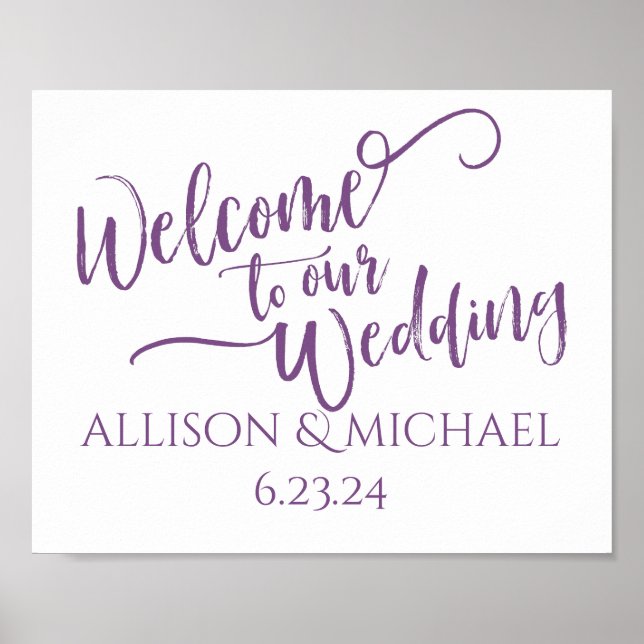 PICK-YOUR-OWN-COLOR! Wedding Welcome Sign (Front)