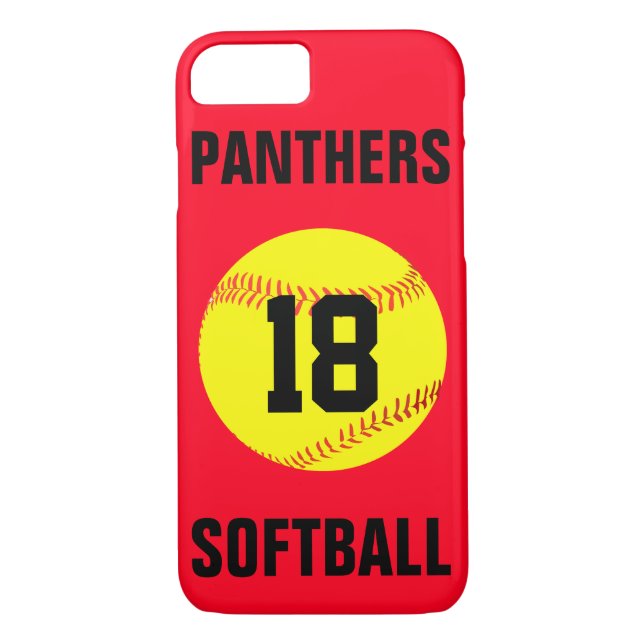 Pick Your Own Colour Custom Softball Phone Case (Back)