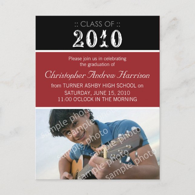 Pick-Your-Own-Colour Graduation Postcard (Front)