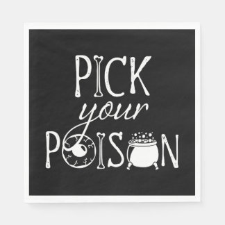 Pick Your Poison | Halloween Witch Black Napkin