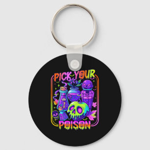 Pick Your Poison Happy Halloween Day Party Spooky Keychain