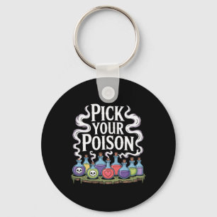 Pick Your Poison Potion Bottles Gothic Halloween 3 Keychain