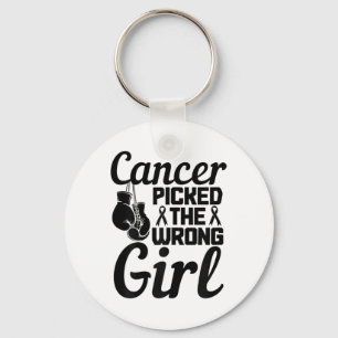 Picked The Wrong Girl Breast Cancer Awareness Mont Keychain
