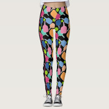 Picker Cette Colorful Black Pickleball Leggings
