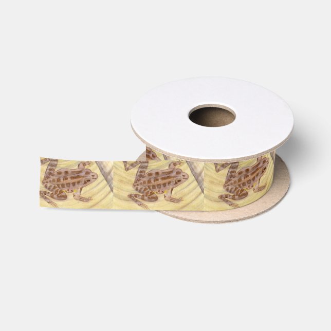 Pickerel Frog Watercolor Satin Ribbon (Spool)