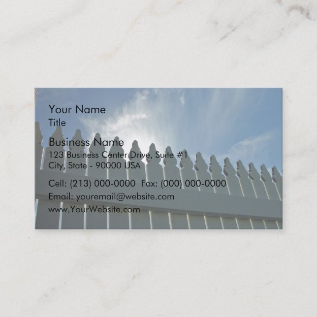 Picket fence business card (Front)
