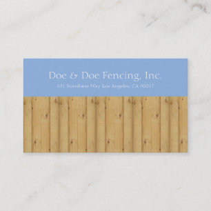 Picket Fence/Fencing Contractor Lt Blue Sky Business Card
