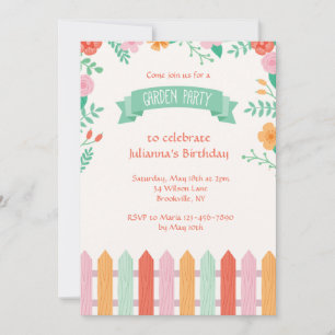 Picket Fence Garden Party Invitation