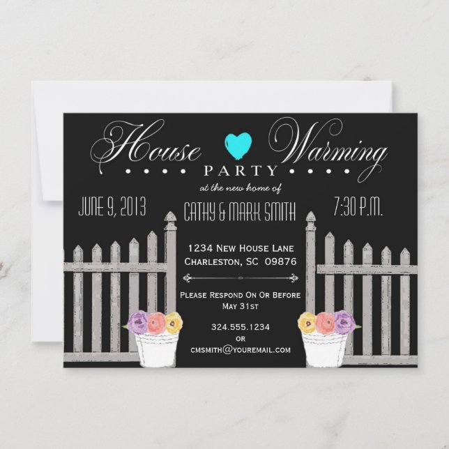 Picket Fence HouseWarming Party Invitation (Front)