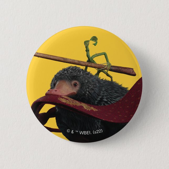 Pickett & Teddy With Wand and Tie 2 Inch Round Button (Front)
