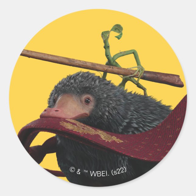 Pickett & Teddy With Wand and Tie Classic Round Sticker (Front)