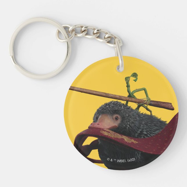 Pickett & Teddy With Wand and Tie Keychain (Front)