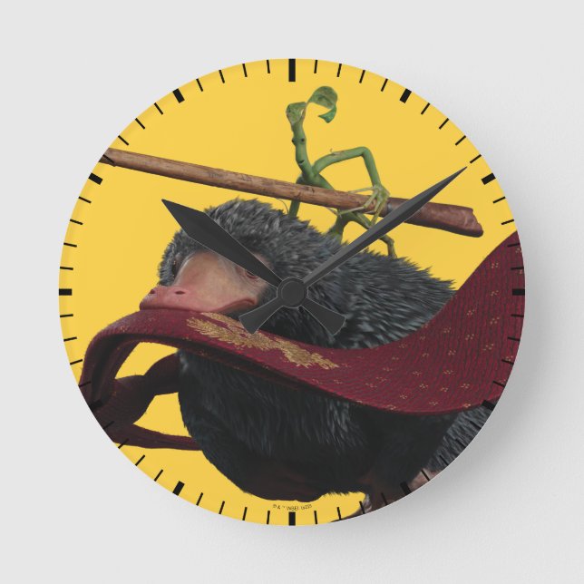 Pickett & Teddy With Wand and Tie Round Clock (Front)