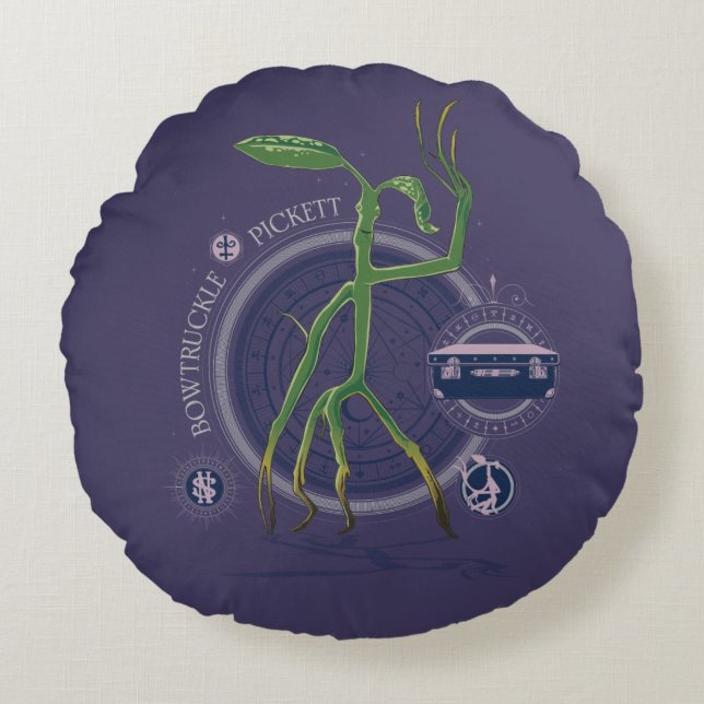 PICKETT™ The BOWTRUCKLE™ Graphic Round Pillow (Front)