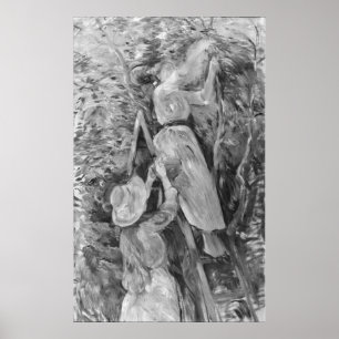 Picking cherries, 1891 poster