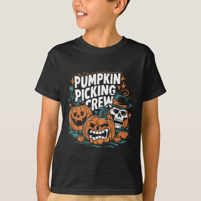 Picking Crew Funny Pumpkin Patch Halloween Costume T-Shirt (Front)