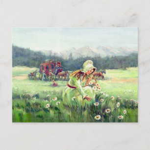 PICKING DAISIES by SHARON SHARPE Postcard