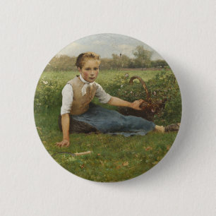 Picking Flowers   1882 2 Inch Round Button