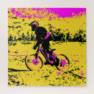 Picking up Speed - Mountain Biker  Jigsaw Puzzle