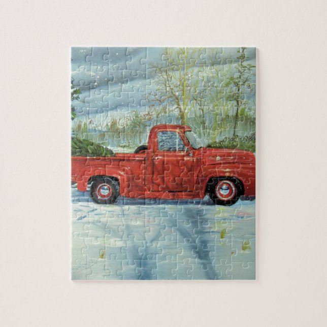 Picking up the Tree for Christmas Jigsaw Puzzle (Vertical)