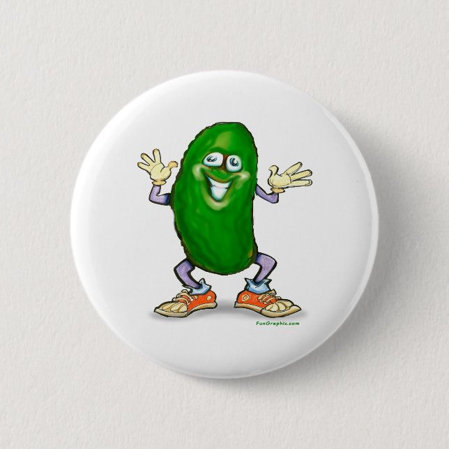 Pickle 2 Inch Round Button (Front)