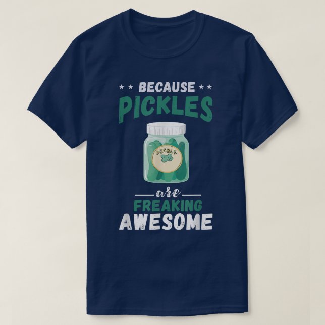 Pickle Awesome Jar Vegetable Lover Cucumber Dill V T-Shirt (Design Front)