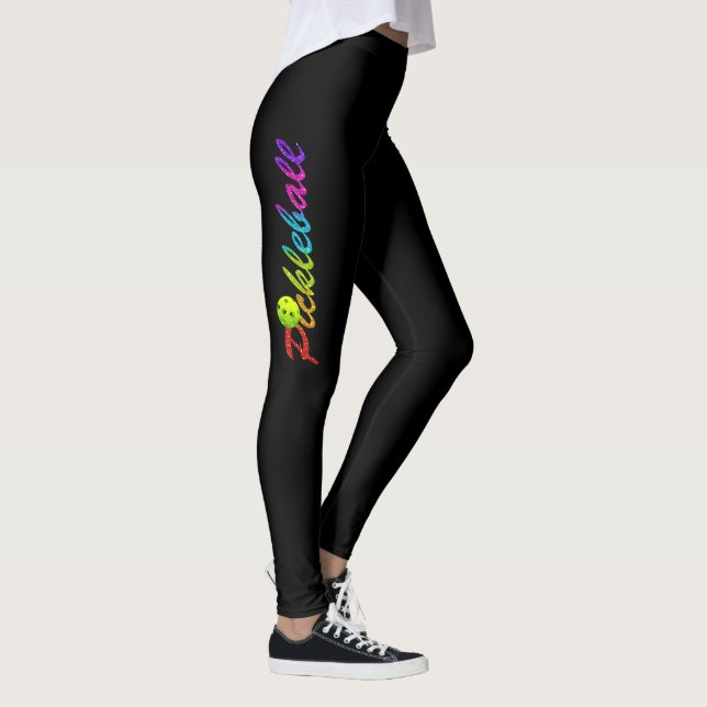 Pickle-Ball Glitter Logo on Leggings (Right)