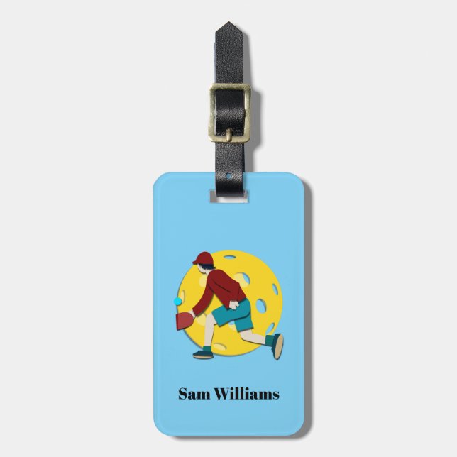 Pickle Ball Luggage Tag (Front Vertical)