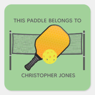 Pickle Ball Paddle Design Square Sticker