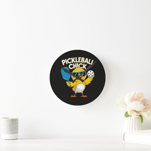 Pickle ball Pickleball Chick Round Clock (Home)