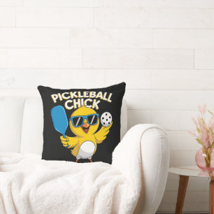 Pickle ball Pickleball Chick Throw Pillow
