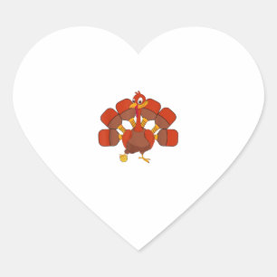 Pickle Ball Player Thanksgiving Paddleball Turkey Heart Sticker