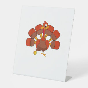 Pickle Ball Player Thanksgiving Paddleball Turkey  Pedestal Sign