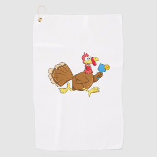 Pickle Ball Player Turkey Paddleball Thanksgiving  Golf Towel