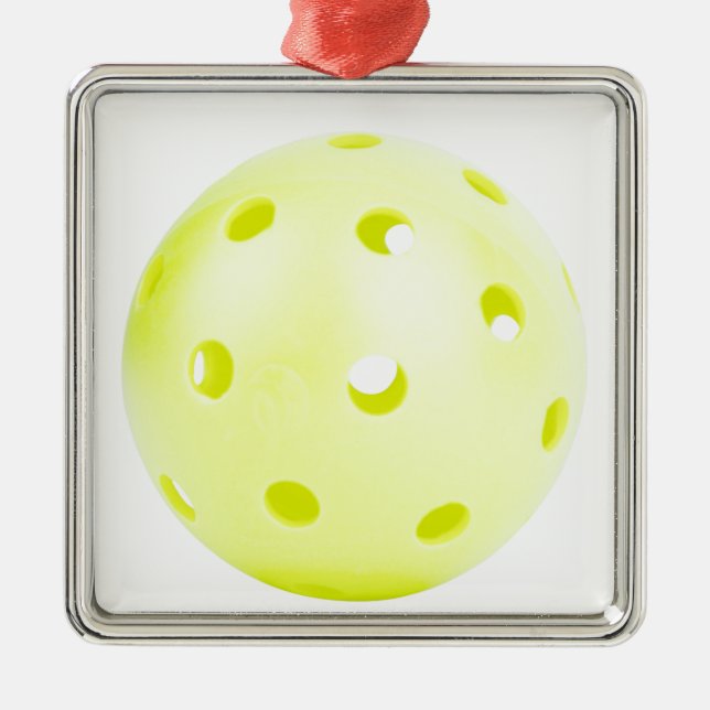 Pickle BAll Yellow Metal Ornament (Front)