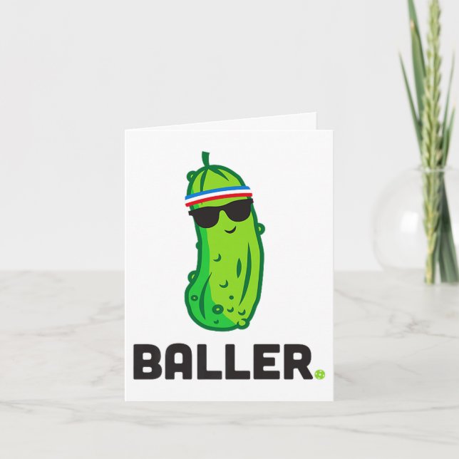 pickle baller' funny pickleball premium tri-blend  card (Front)