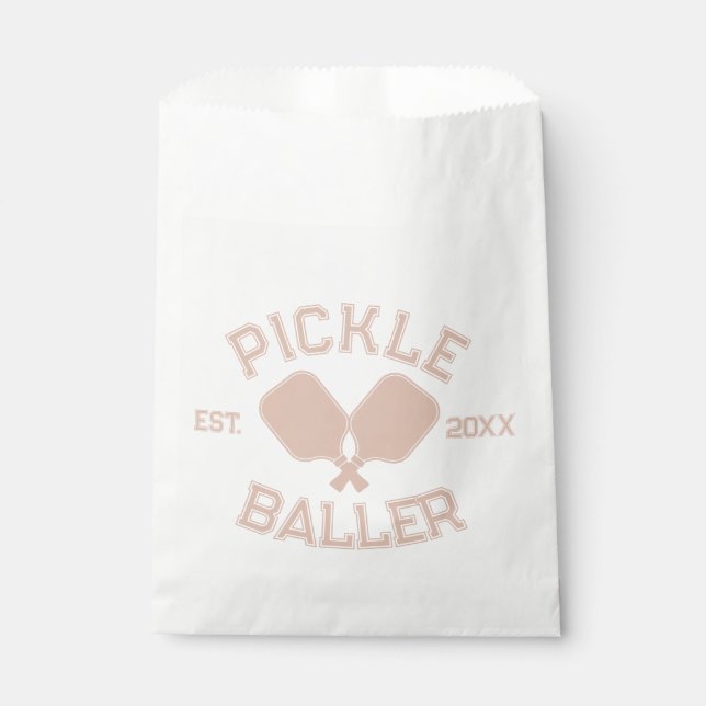 Pickle Baller Pickleball Collegiate Typography Favour Bag (Front)