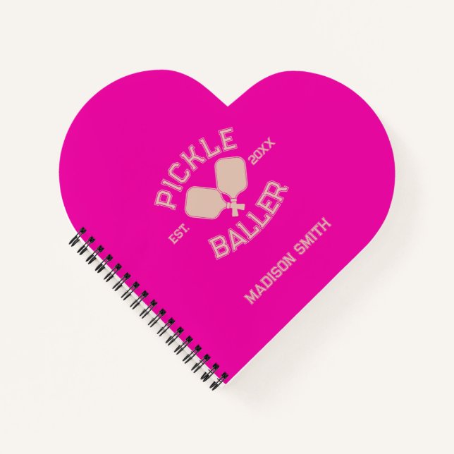Pickle Baller Pickleball Collegiate Typography Notebook (Front)