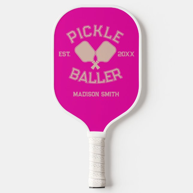 Pickle Baller Pickleball Collegiate Typography Pickleball Paddle (Front)