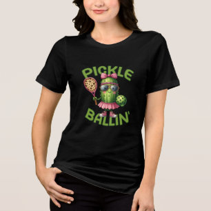 Pickle Ballin s for Women Pickle Ball Team Tri-Blend Shirt