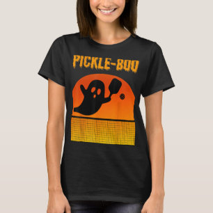 Pickle-Boo Ghost Playing Pickleball Halloween Cost T-Shirt